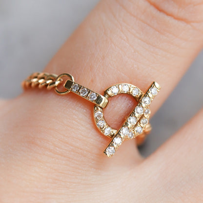 Mantel Chain Ring  - Full Diamond -